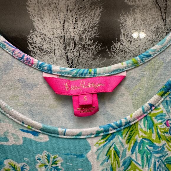 Lilly Pulitzer Analee What A Lovely Place Size Small Romper EUC Blue Pink - Picture 6 of 9